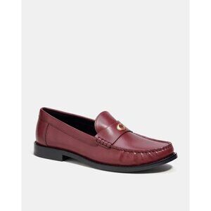 Coach Loafers Shoes Women Size  Color Wine Leather Jolene Scultped "C" Slip On